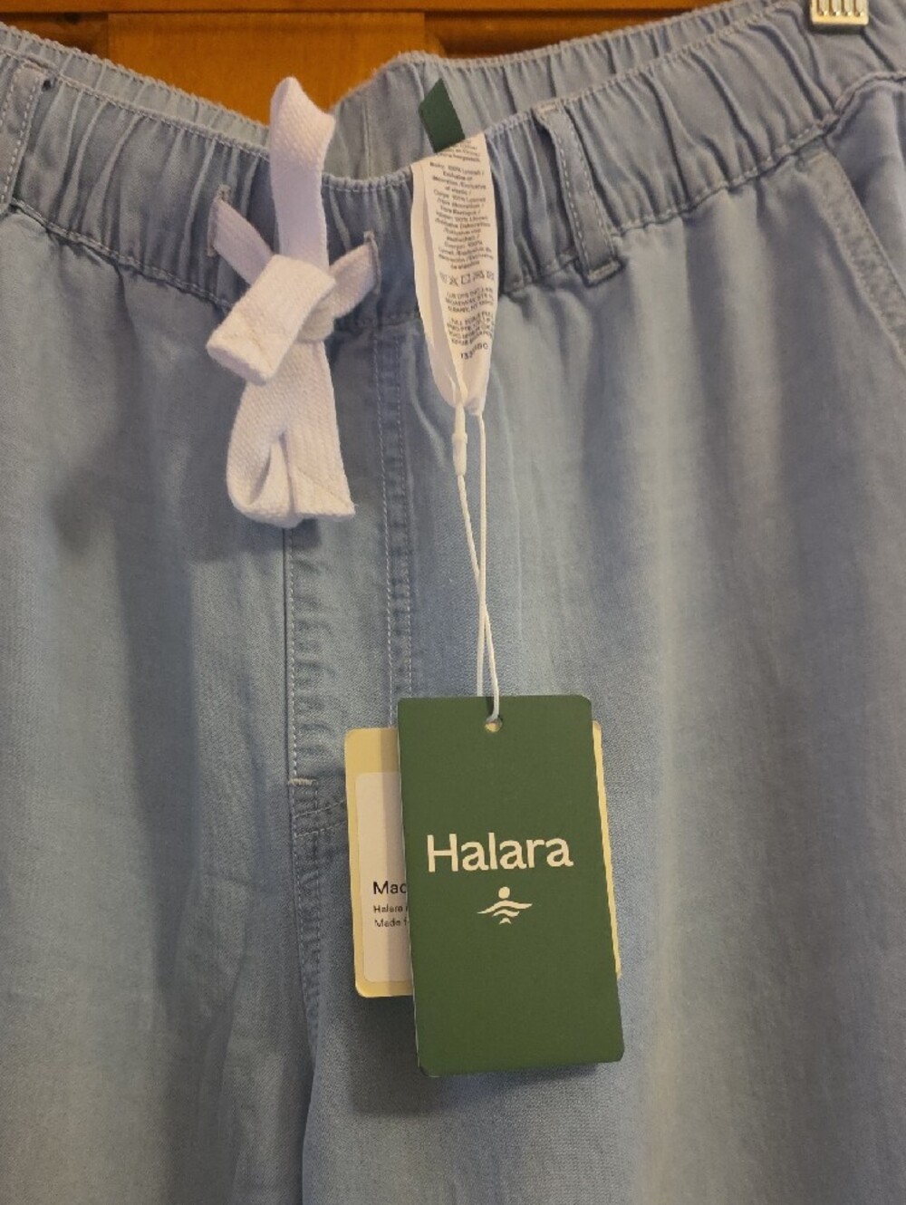 BNWT - HALARA Light Blue Wide Leg Drawstring Pants - Picture 12 of 15